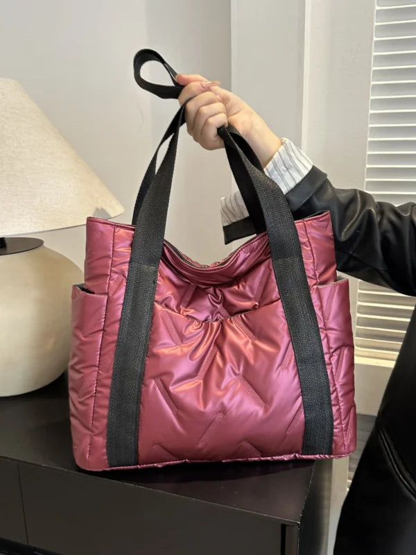 Women’s Chic Large Polyester Shopping Bag for Fragrance Essentials