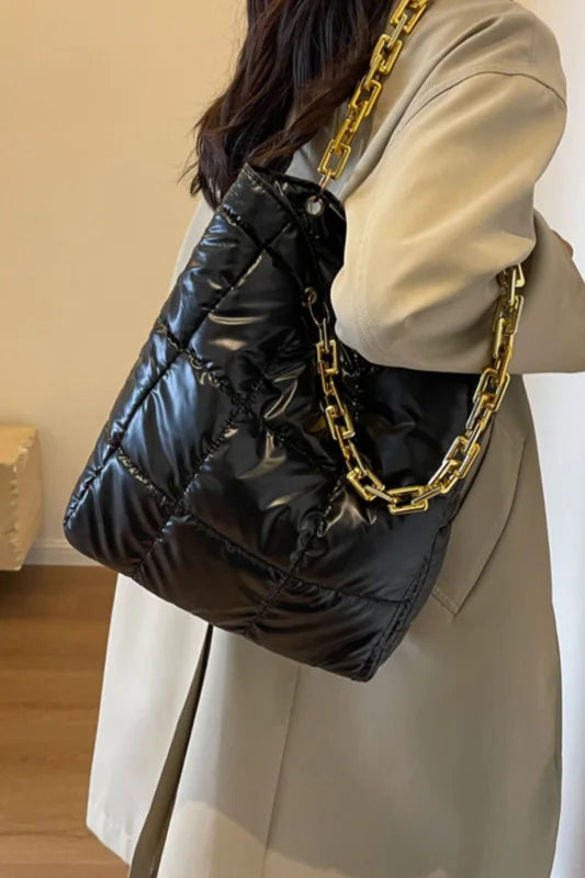 Women’s Chic Medium Polyester Shoulder Bag in Sleek Modern Style