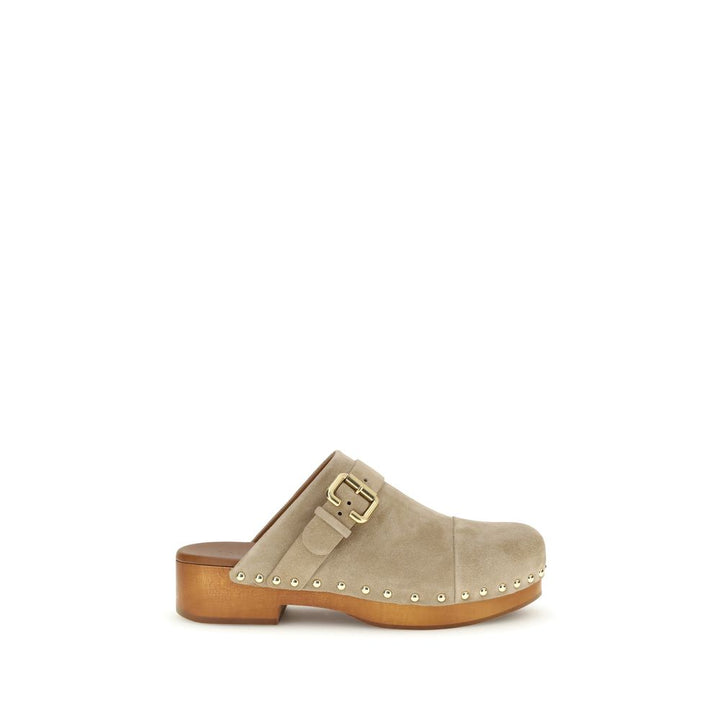 Women’s Chloé Beige Calf Leather Bos Taurus Clogs