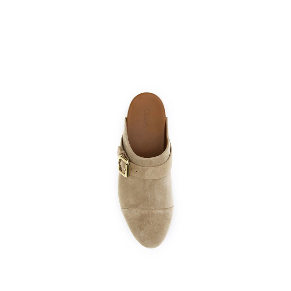 Women’s Chloé Beige Calf Leather Bos Taurus Clogs