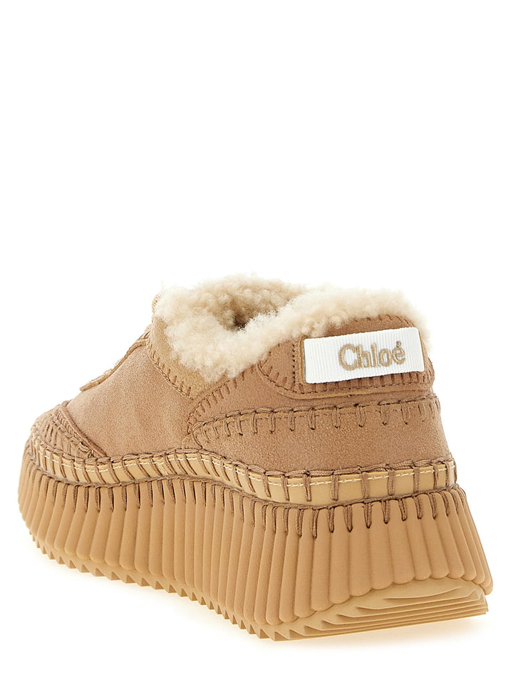 Women’s Chloé Beige Lambskin Chunky Sneakers