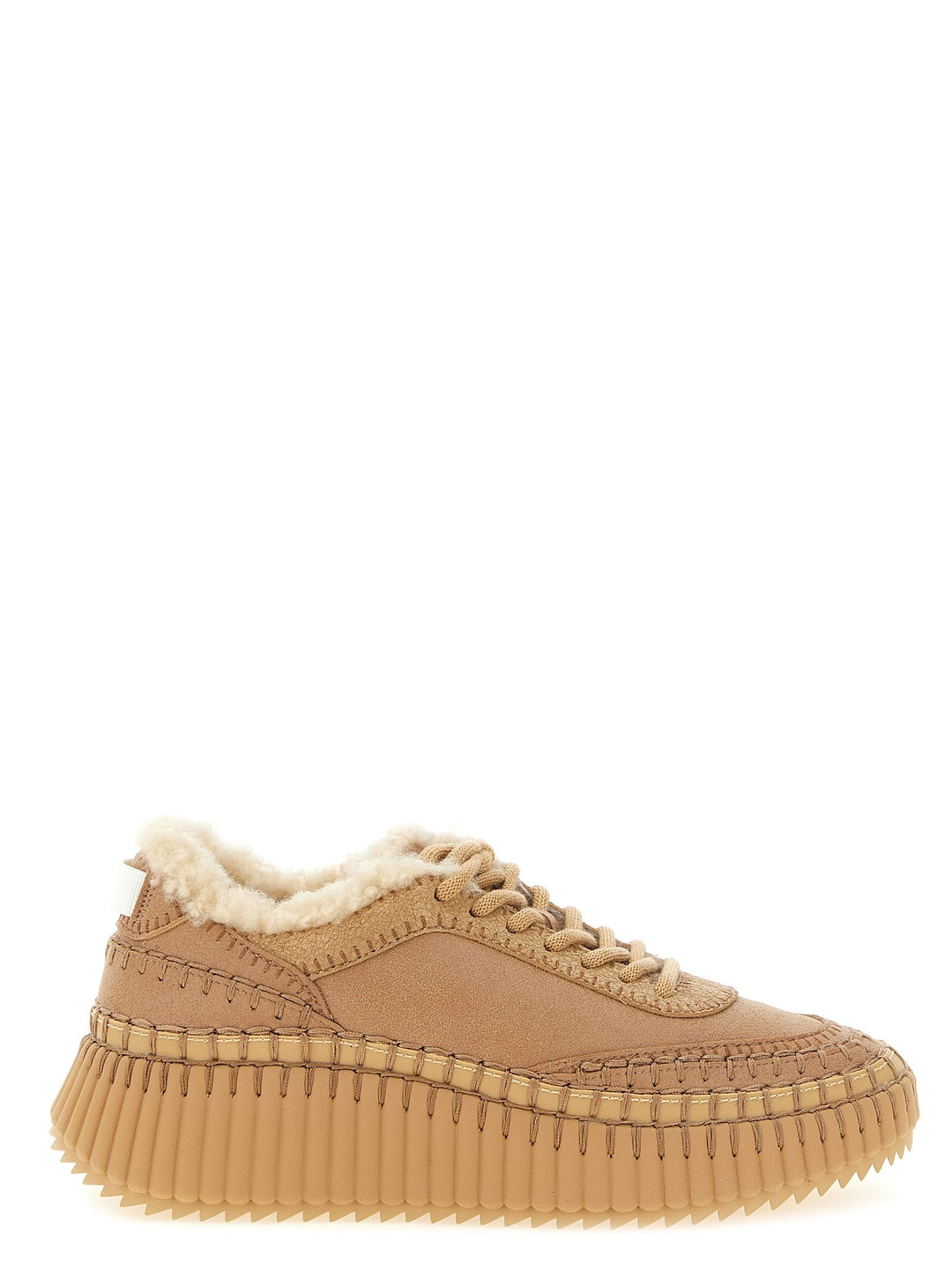 Women’s Chloé Beige Lambskin Chunky Sneakers