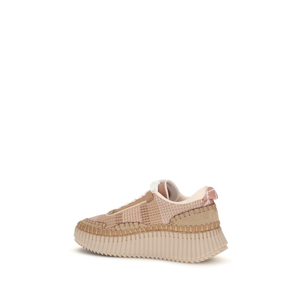 Women’s Chloé Beige Nylon Athletic Sneakers