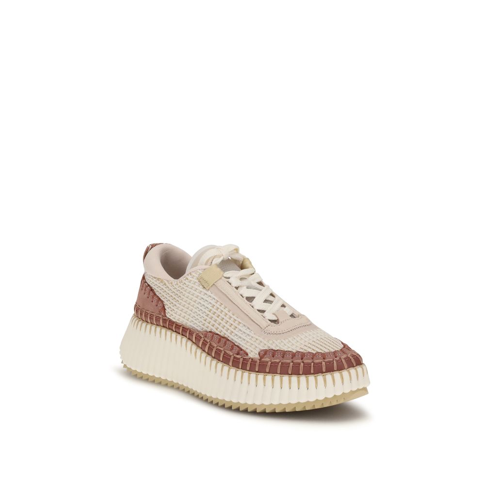 Women’s Chloé Beige Nylon Athletic Sneakers