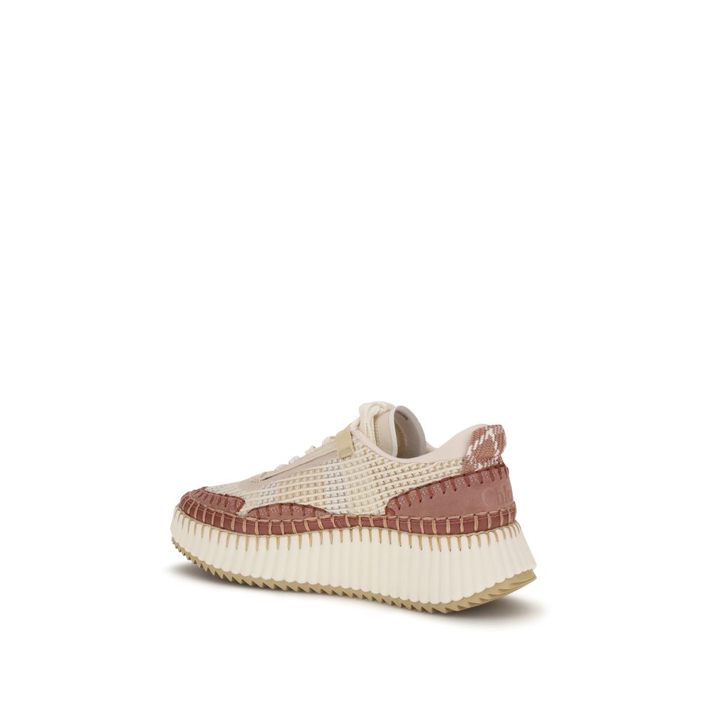Women’s Chloé Beige Nylon Athletic Sneakers