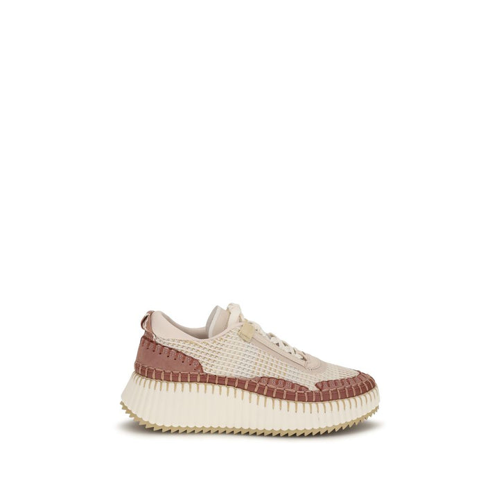 Women’s Chloé Beige Nylon Athletic Sneakers