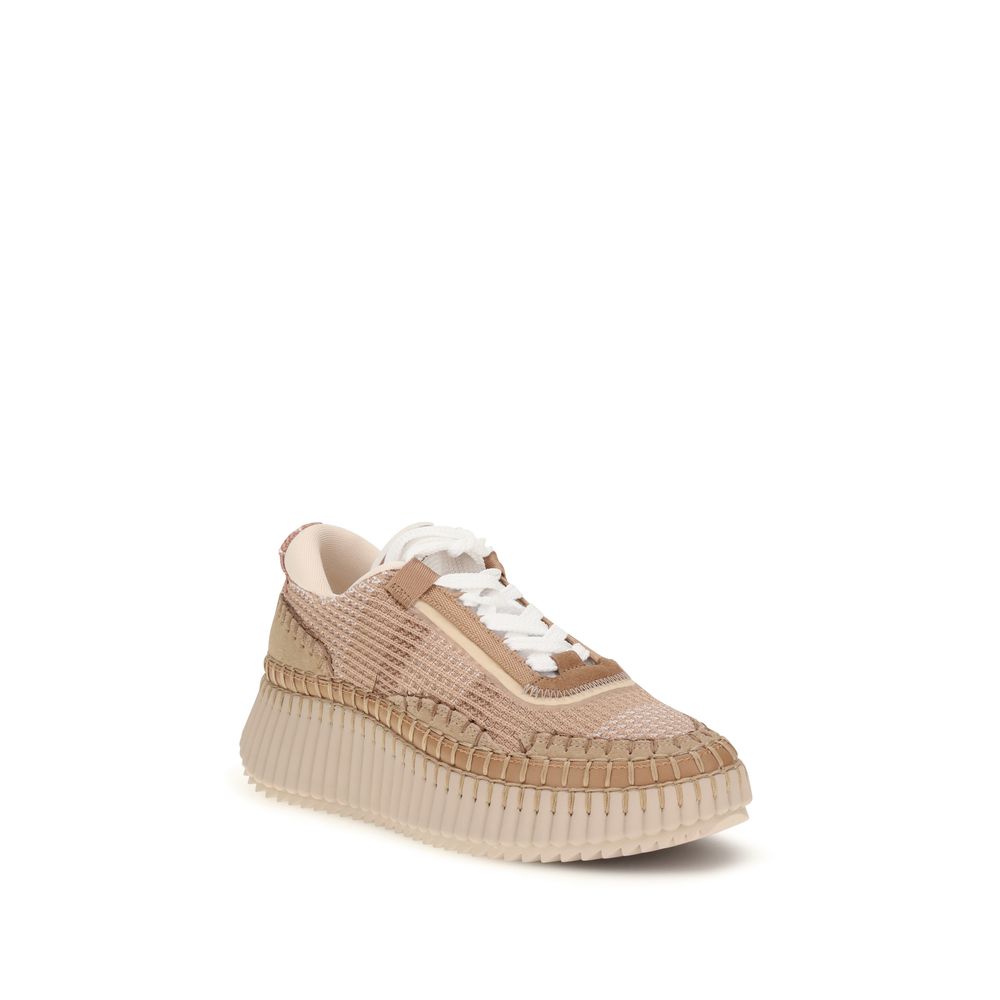 Women’s Chloé Beige Nylon Athletic Sneakers