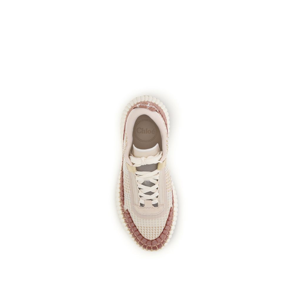 Women’s Chloé Beige Nylon Athletic Sneakers