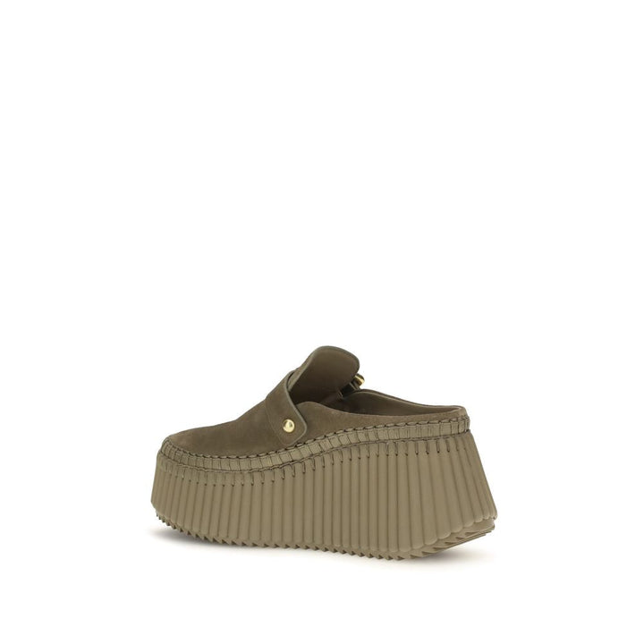 Women’s Chloé Bicolor Calf Leather Bos Taurus Mules