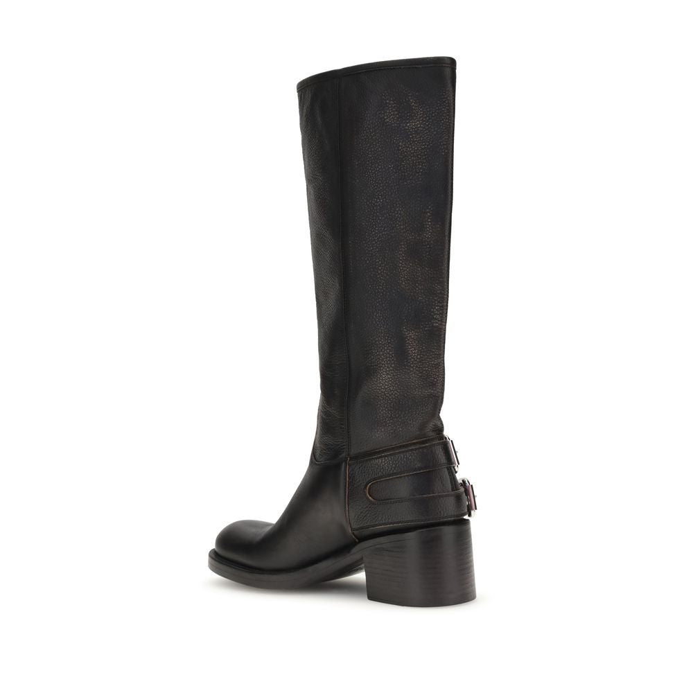 Women’s Chloé Black Calf Leather Bos Taurus Ankle Boots