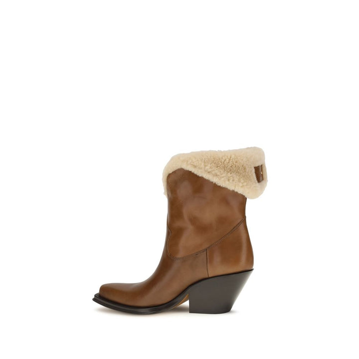 Women’s Chloé Brown Calf Leather Bos Taurus Ankle Boots