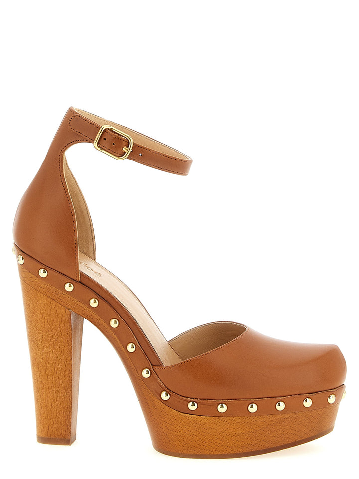 Women’s Chloé Brown Lamb Leather High Heel Pumps