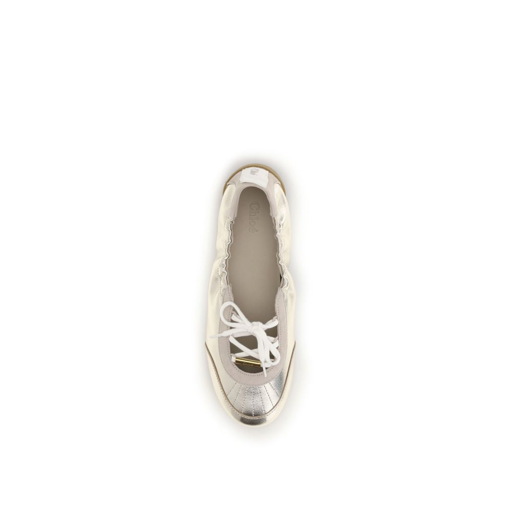 Women’s Chloé Silver Calf Leather Bos Taurus Sneakers
