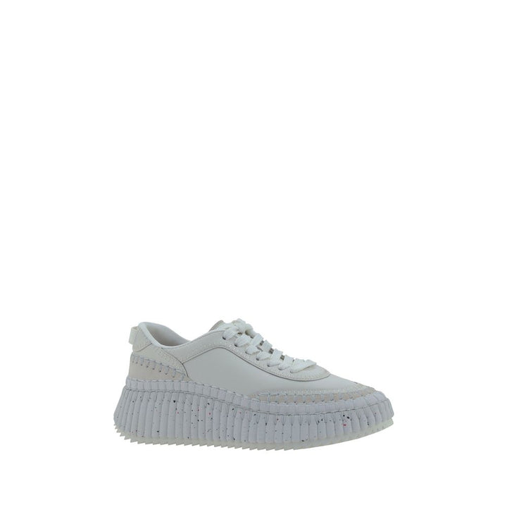 Women’s Chloé White Calf Leather Bos Taurus Platform Sneakers