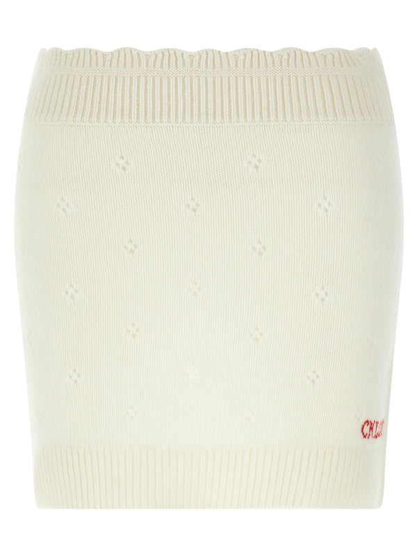 Women’s Chloé White Wool Long Skirt