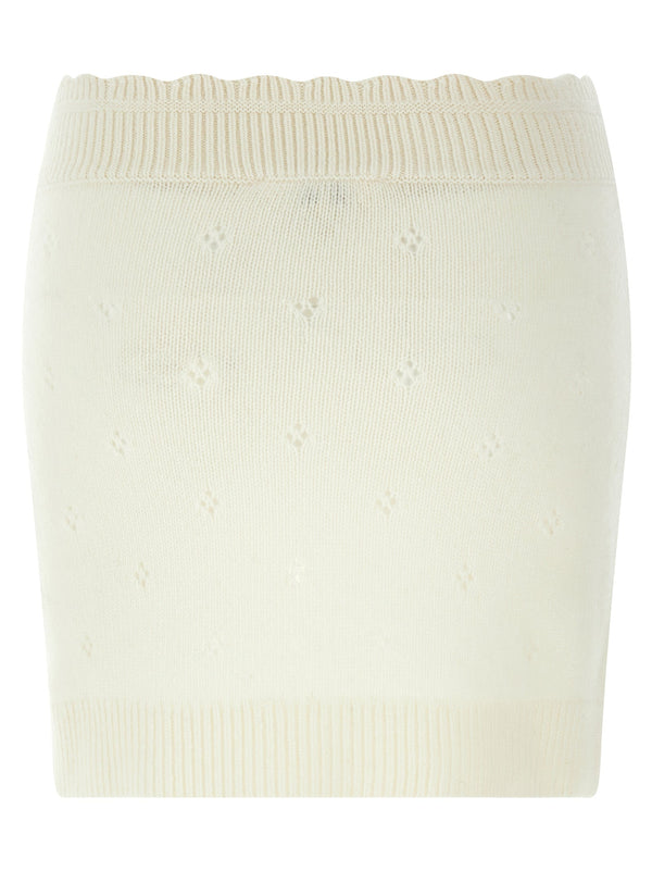 Women’s Chloé White Wool Long Skirt