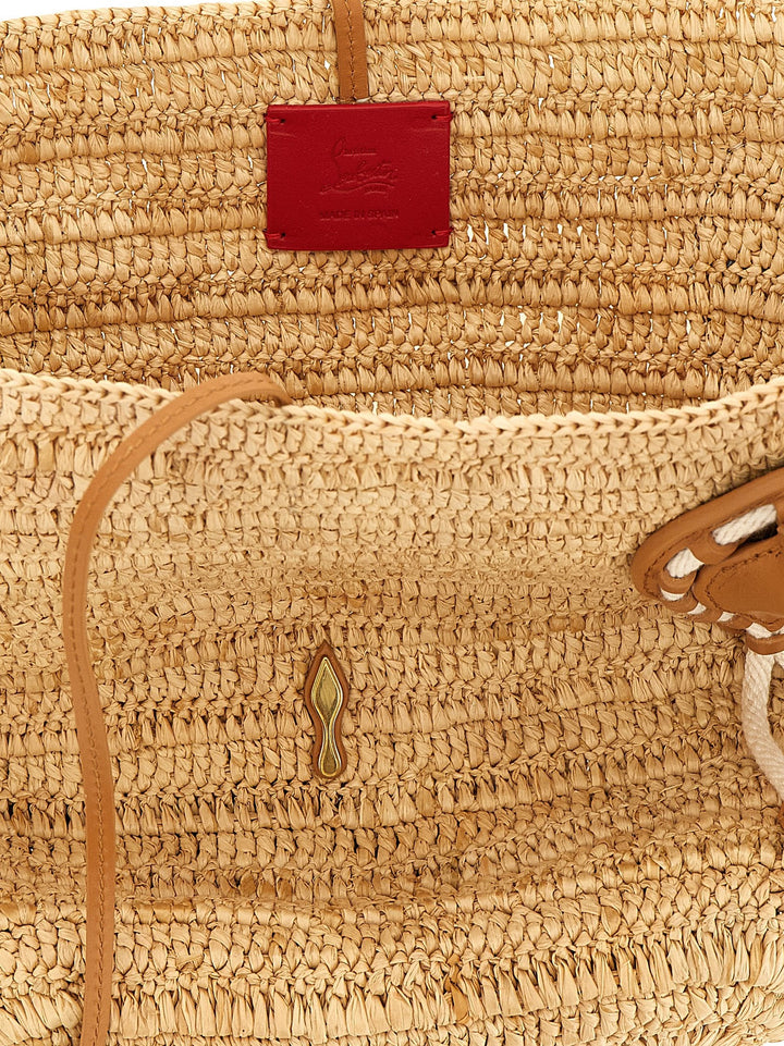 Women’s Christian Louboutin Beige Raffia Tote Bag