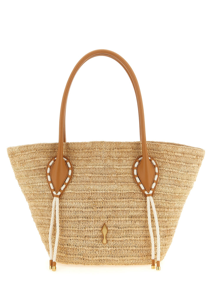 Women’s Christian Louboutin Beige Raffia Tote Bag