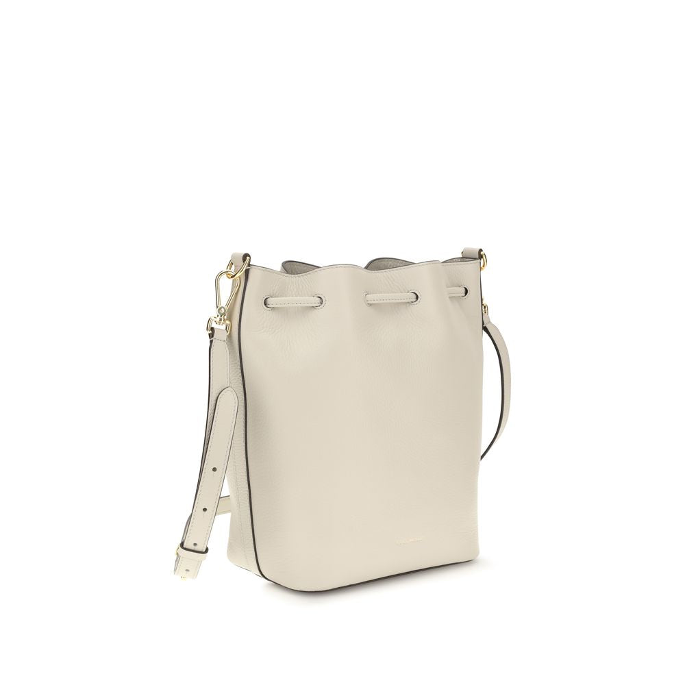 Women’s Coccinelle Beige Calf Leather Bos Taurus Backet Bag