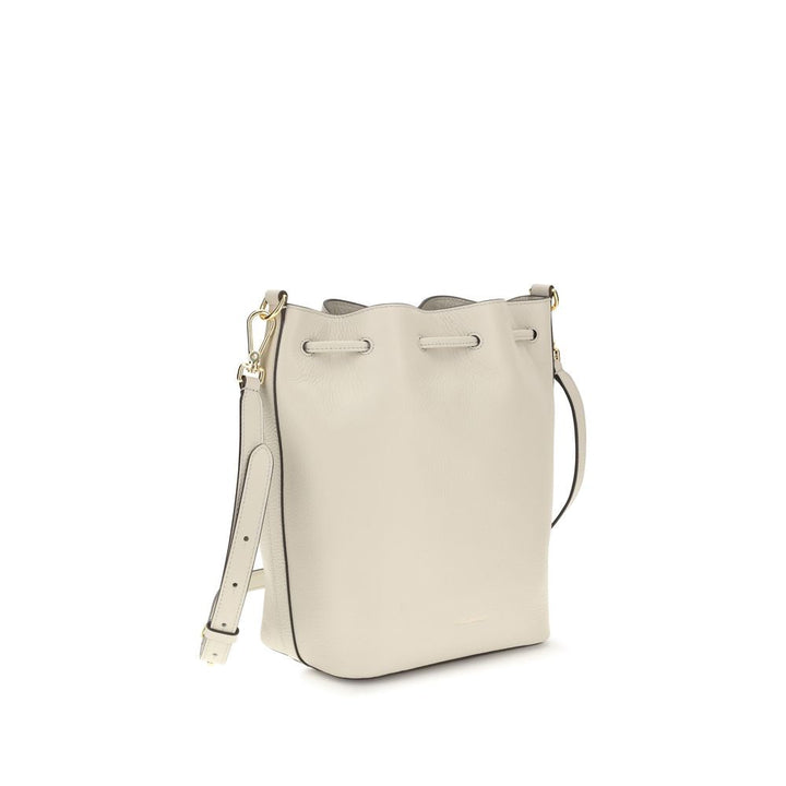 Women’s Coccinelle Beige Calf Leather Bos Taurus Backet Bag