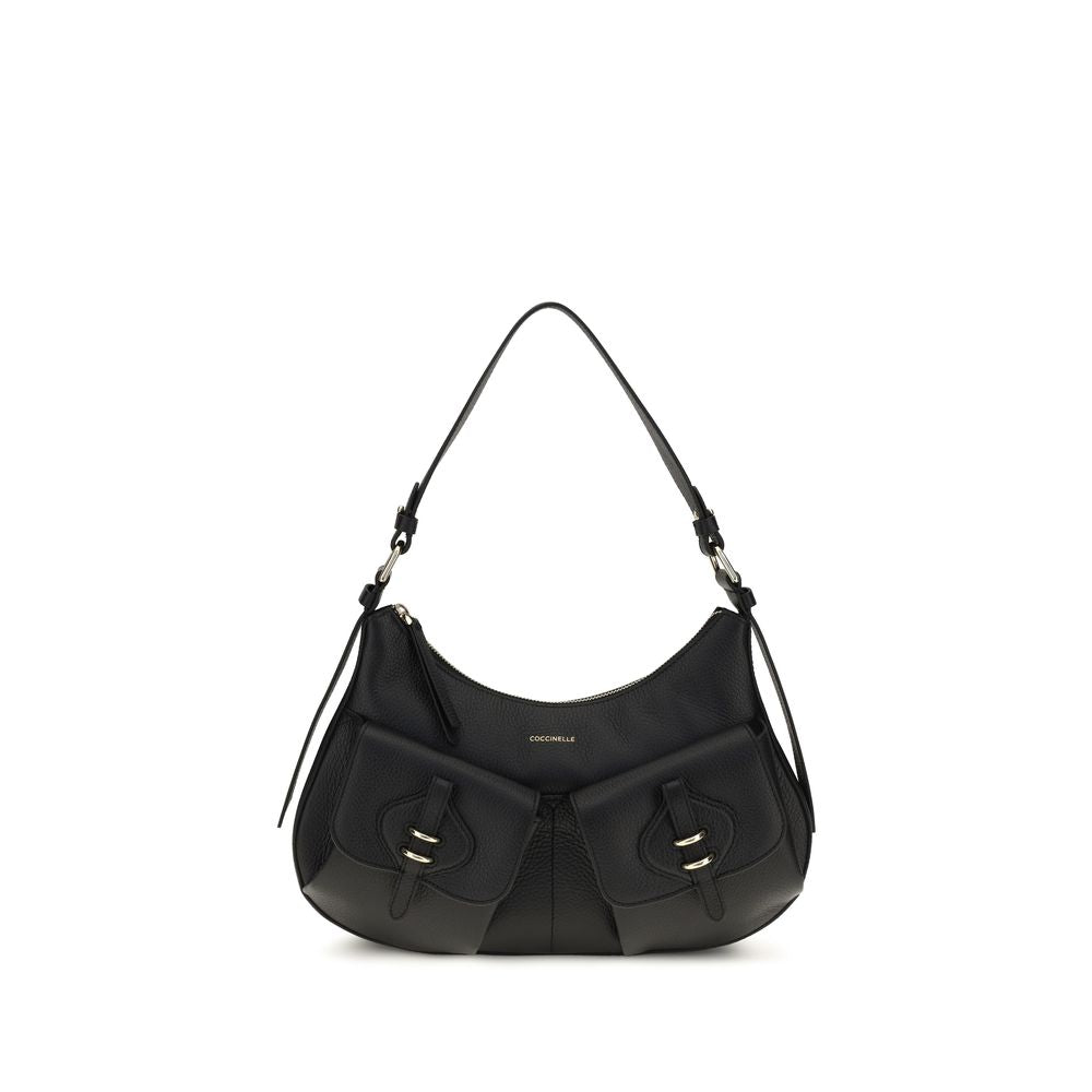 Women’s Coccinelle Black Calf Leather Bos Taurus Shoulder Bag