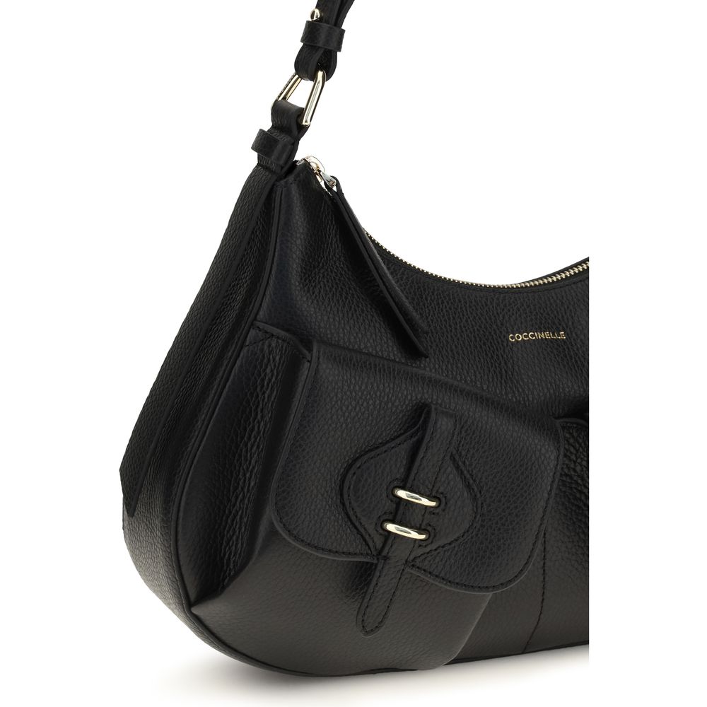 Women’s Coccinelle Black Calf Leather Bos Taurus Shoulder Bag