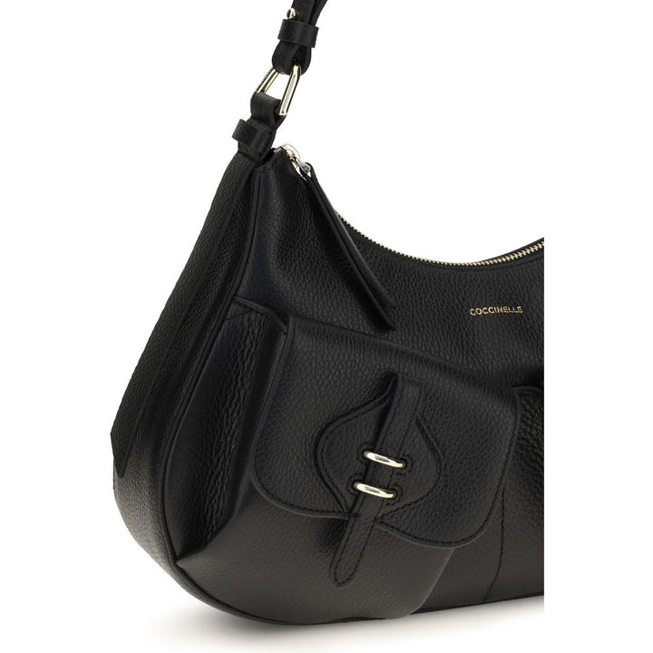 Women’s Coccinelle Black Calf Leather Bos Taurus Shoulder Bag