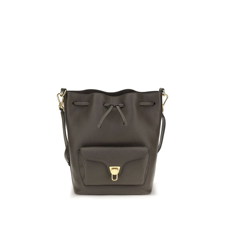 Women’s Coccinelle Brown Calf Leather Bos Taurus Backet Bag