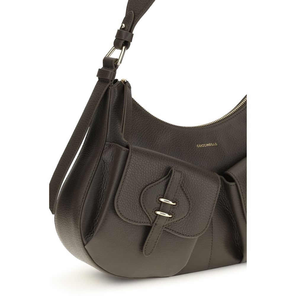 Women’s Coccinelle Brown Calf Leather Bos Taurus Shoulder Bag