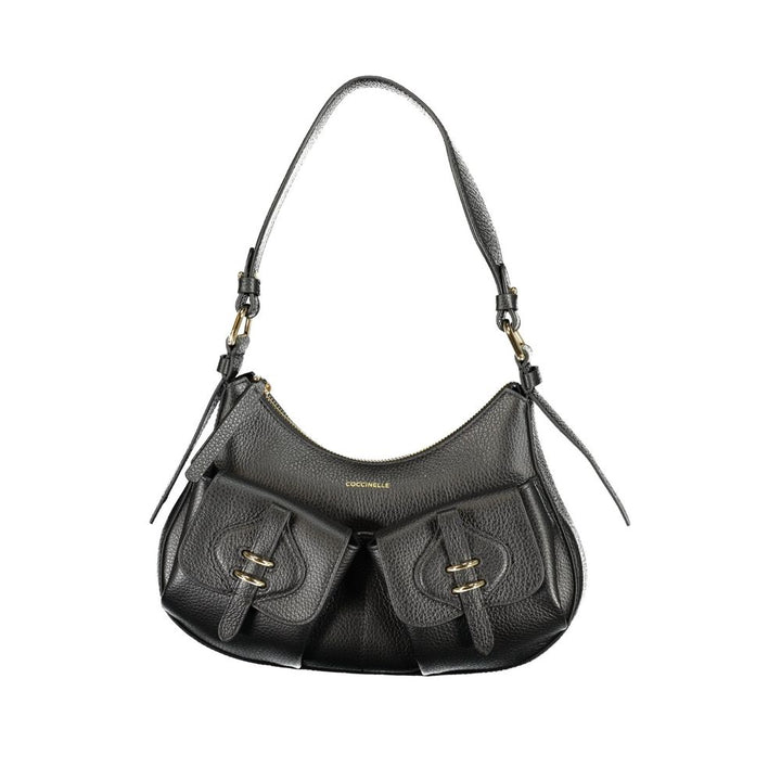 Women’s Coccinelle Nero Leather Bag with Multiple Pockets
