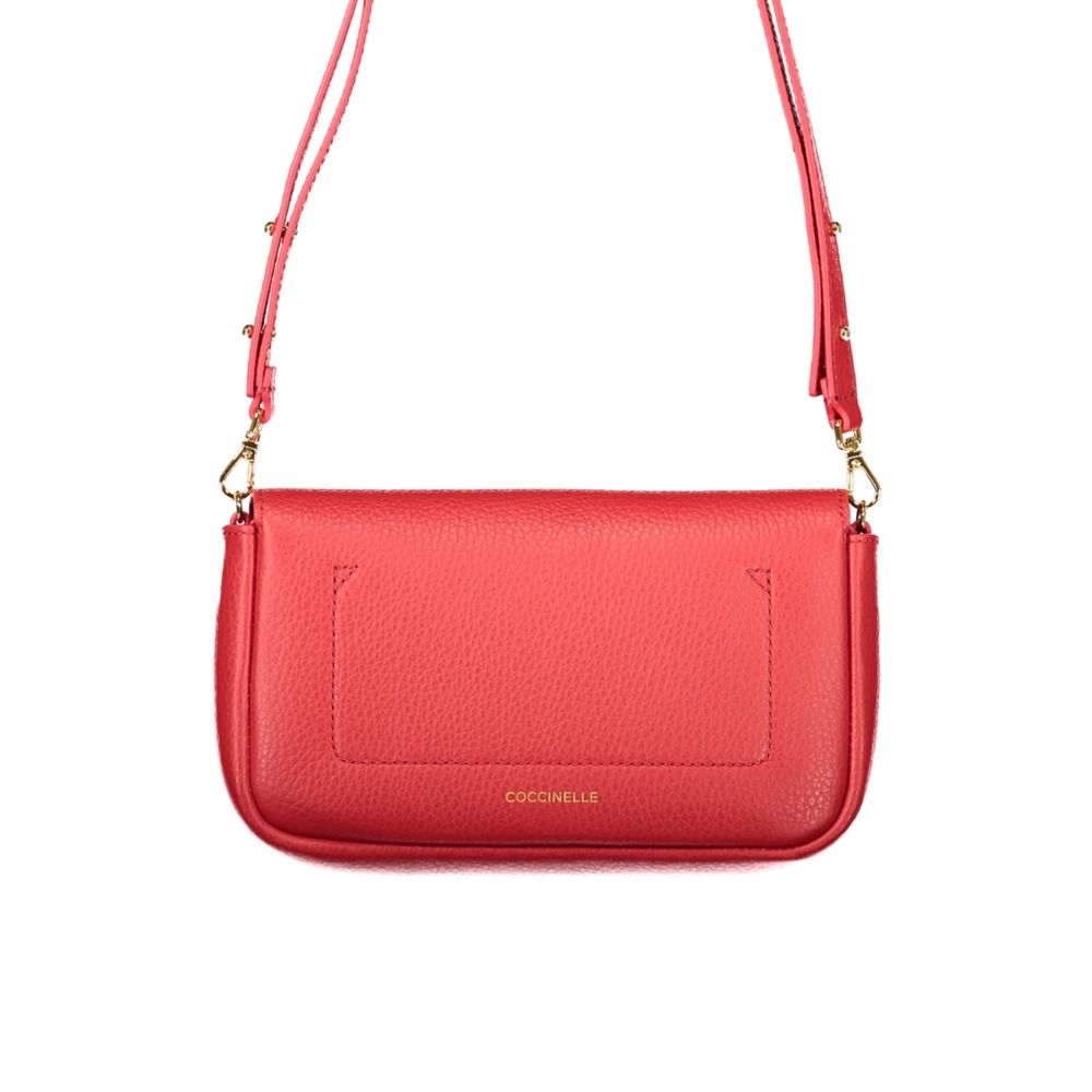 Women’s Coccinelle Rosso Leather Bag with Adjustable Removable Strap