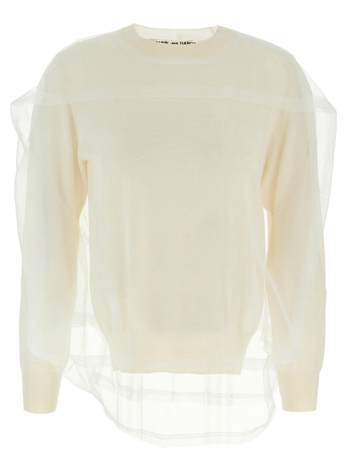 Women’s Comme Des Garçons White Wool Cardigan