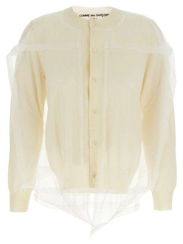 Women’s Comme Des Garçons White Wool Cardigan