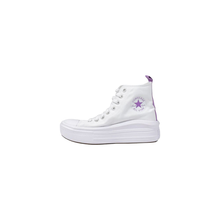 Women’s Converse White Fabric Platform Sneakers