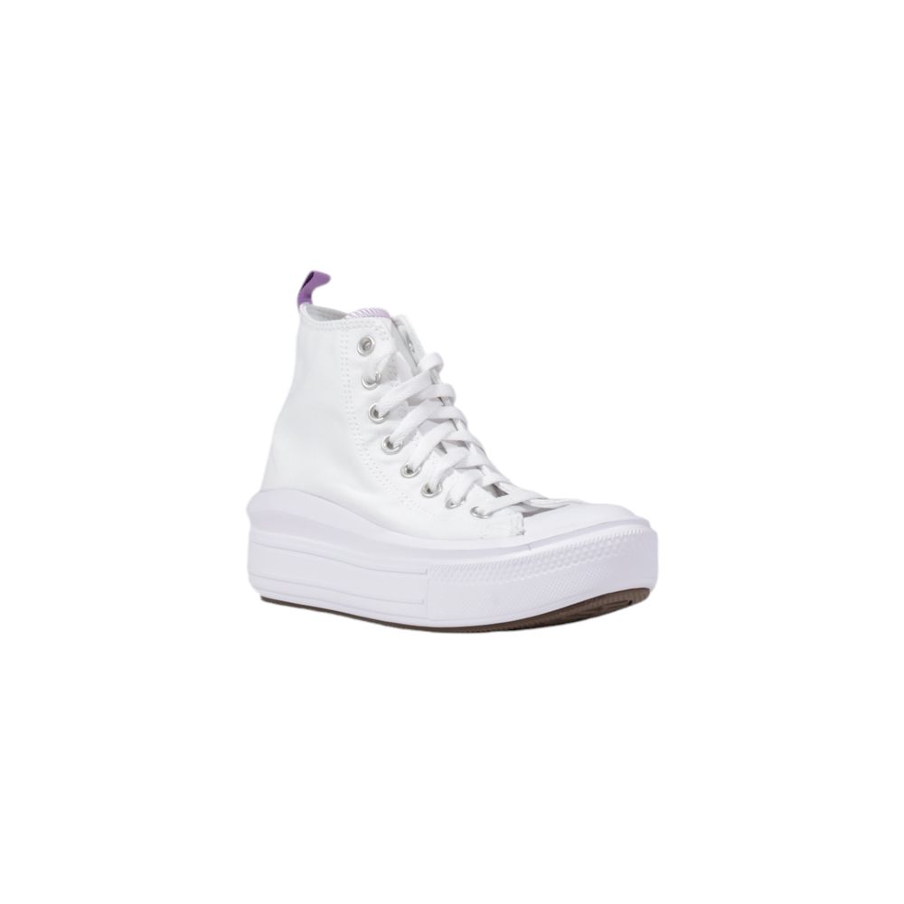 Women’s Converse White Fabric Platform Sneakers