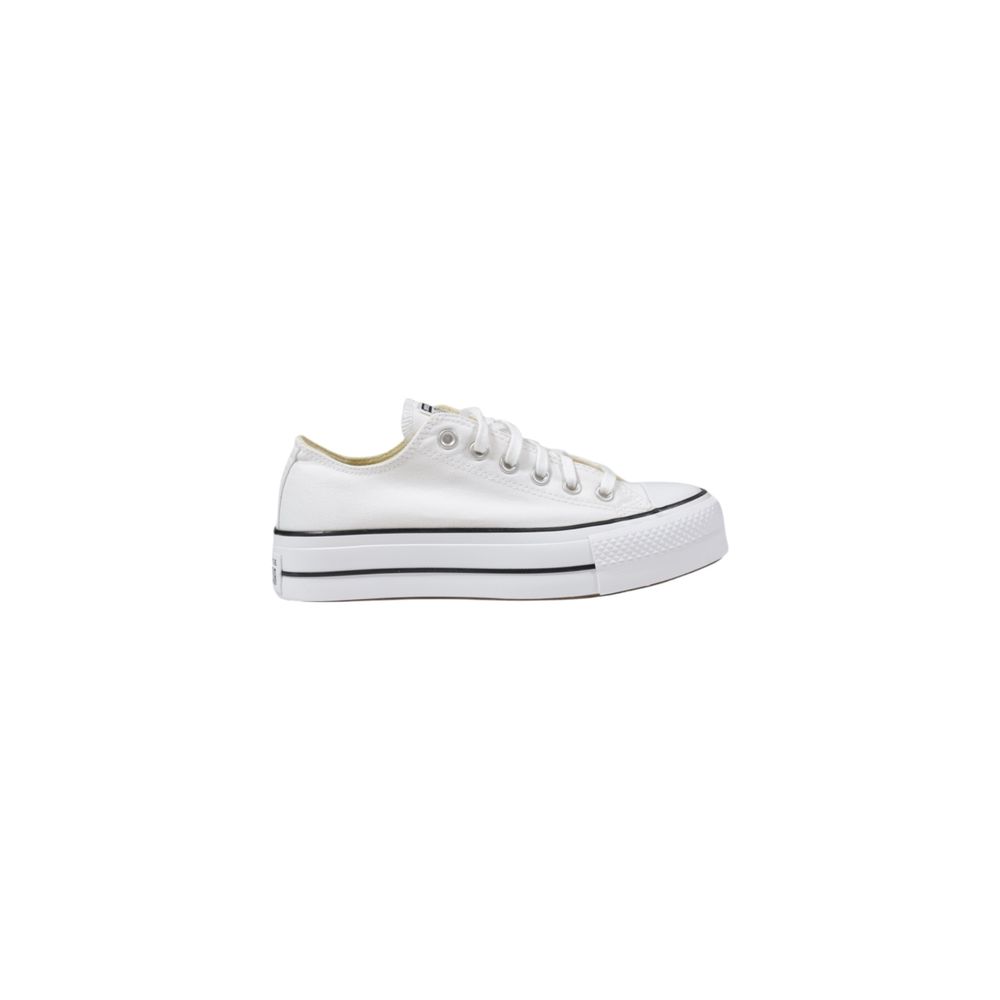 Women’s Converse White Fabric Platform Sneakers