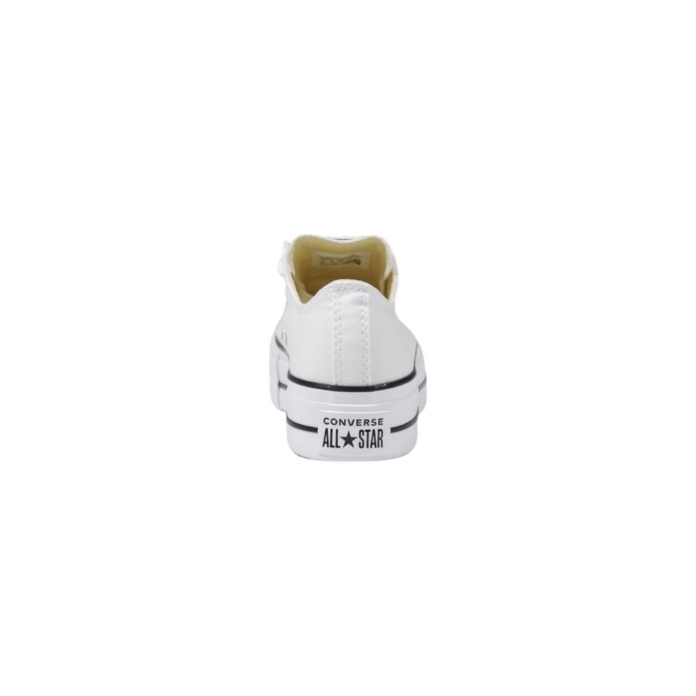Women’s Converse White Fabric Platform Sneakers
