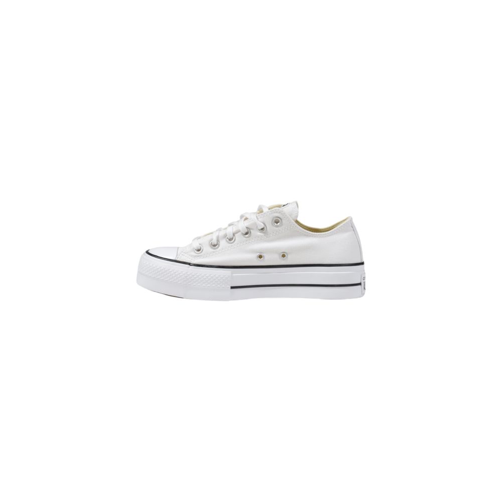 Women’s Converse White Fabric Platform Sneakers