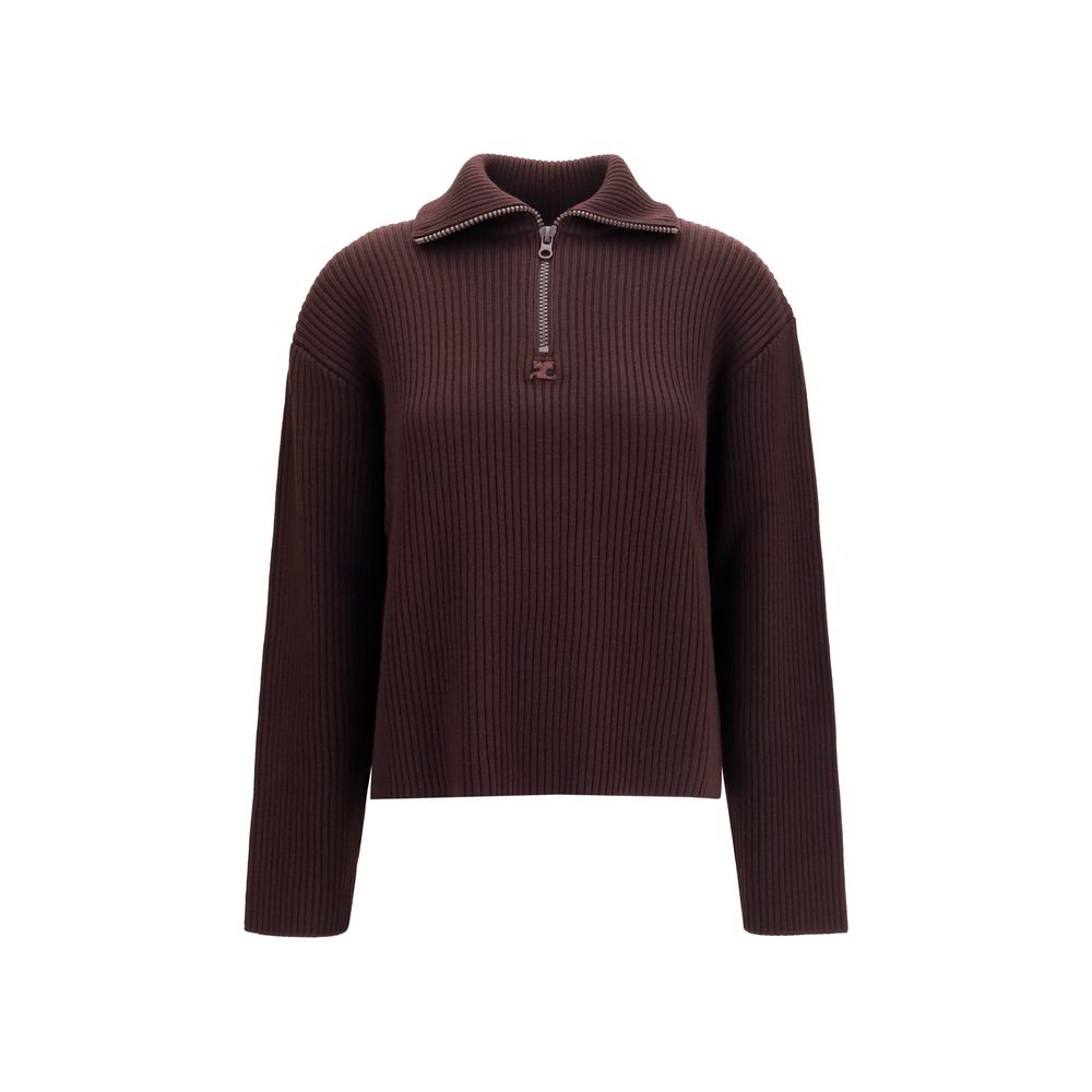 Women’s Courrèges Brown Wool Oves Aries Sweatshirt