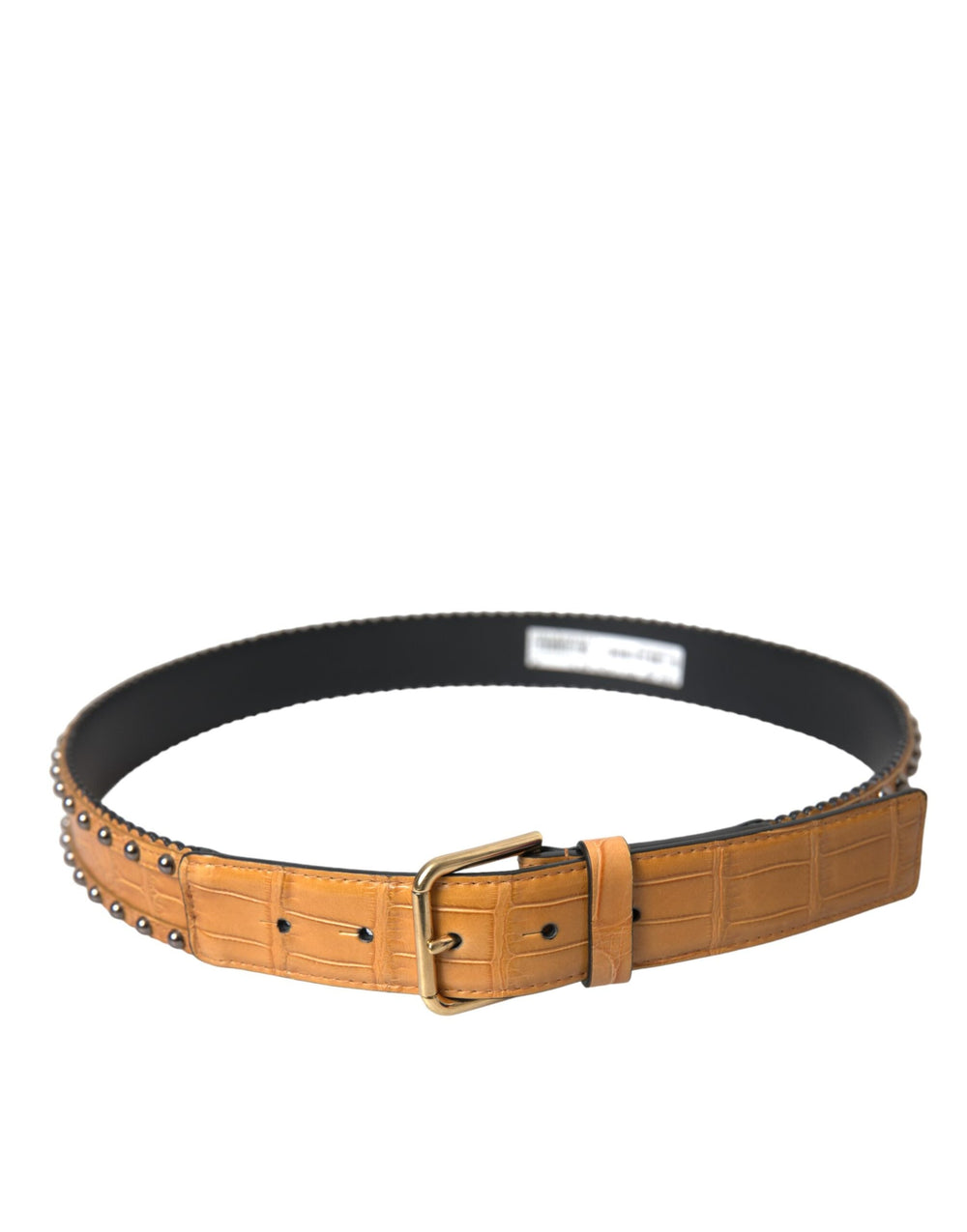 Women’s Dolce & Gabbana Beige Alligator Leather Studded Metal Buckle Belt