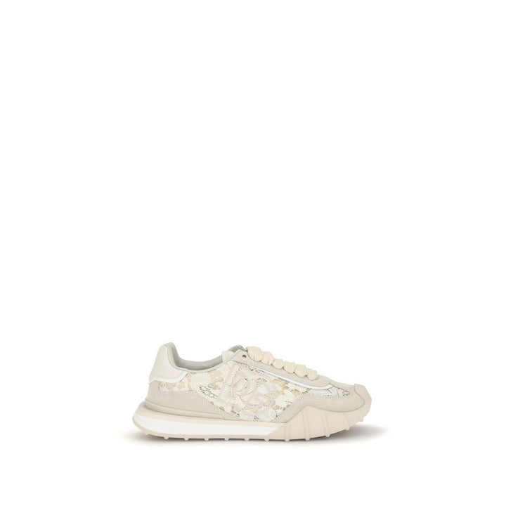 Dolce &amp; Gabbana Beige Calf Leather Bos Taurus Sneakers