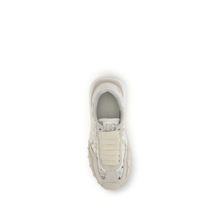Dolce &amp; Gabbana Beige Calf Leather Bos Taurus Sneakers