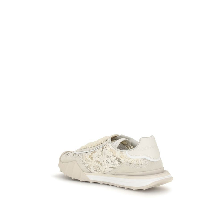 Dolce &amp; Gabbana Beige Calf Leather Bos Taurus Sneakers