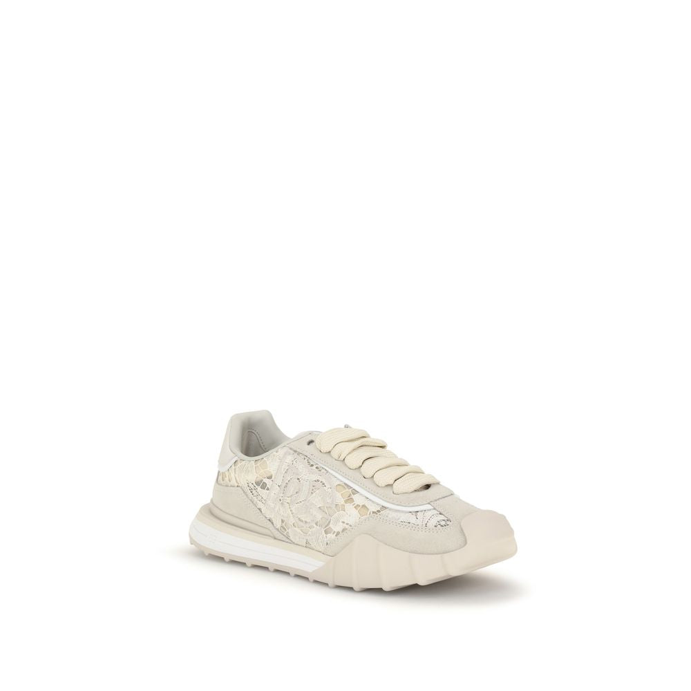 Dolce &amp; Gabbana Beige Calf Leather Bos Taurus Sneakers