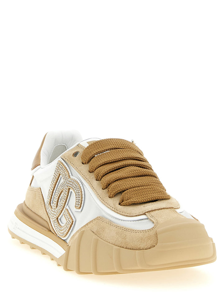 Women’s Dolce &amp; Gabbana Beige Calfskin Athletic Sneakers