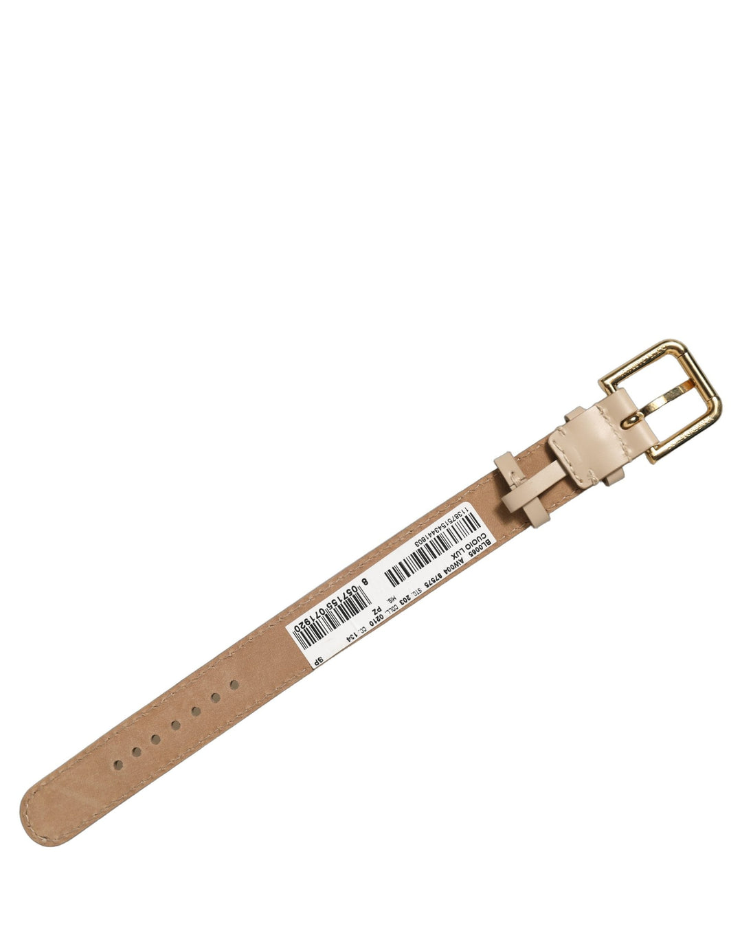 Women’s Dolce &amp; Gabbana Beige Calfskin Leather Gold Buckle Belt Strap Bracelet