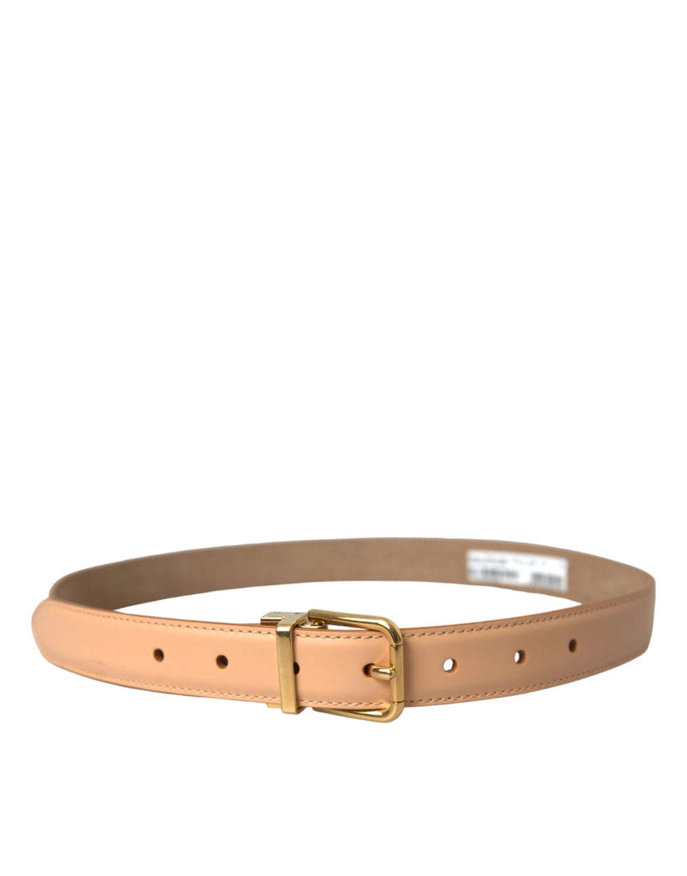 Women’s Dolce & Gabbana Beige Calfskin Leather Gold Metal Buckle Belt