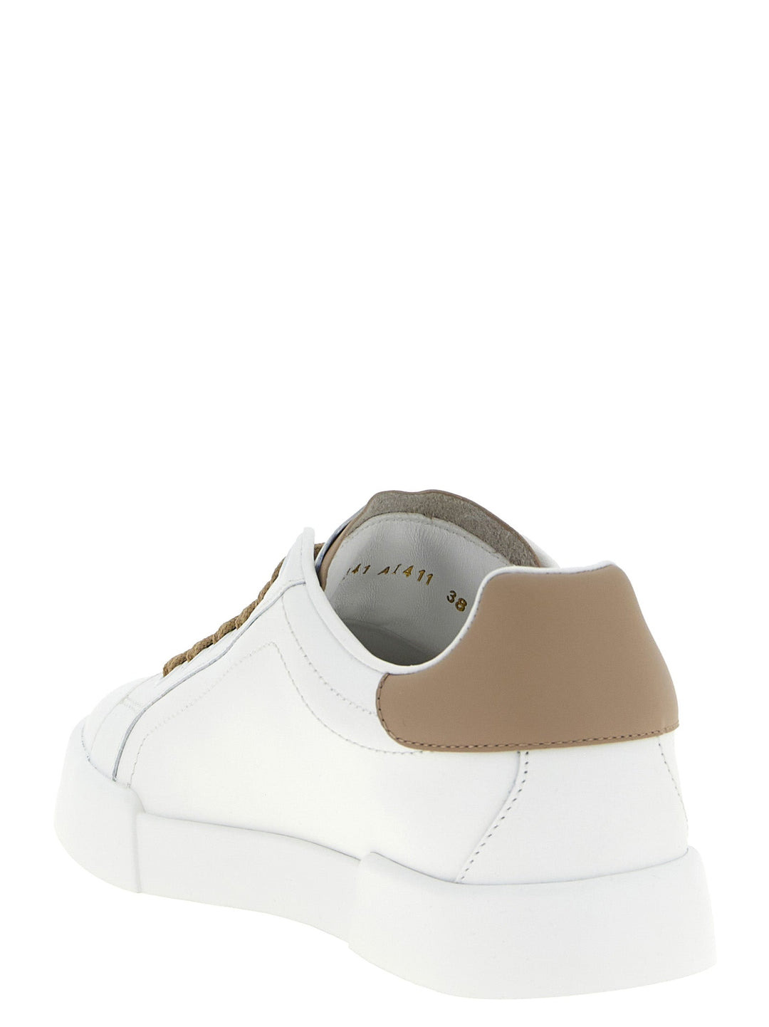 Dolce &amp; Gabbana Beige Calfskin Sneakers