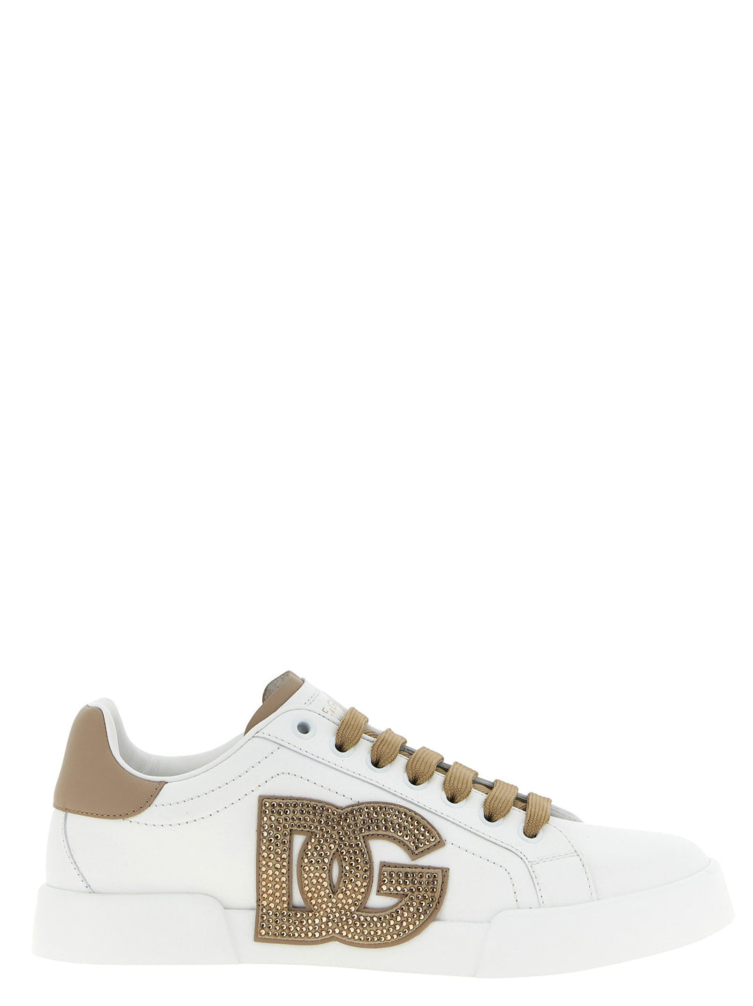 Dolce &amp; Gabbana Beige Calfskin Sneakers