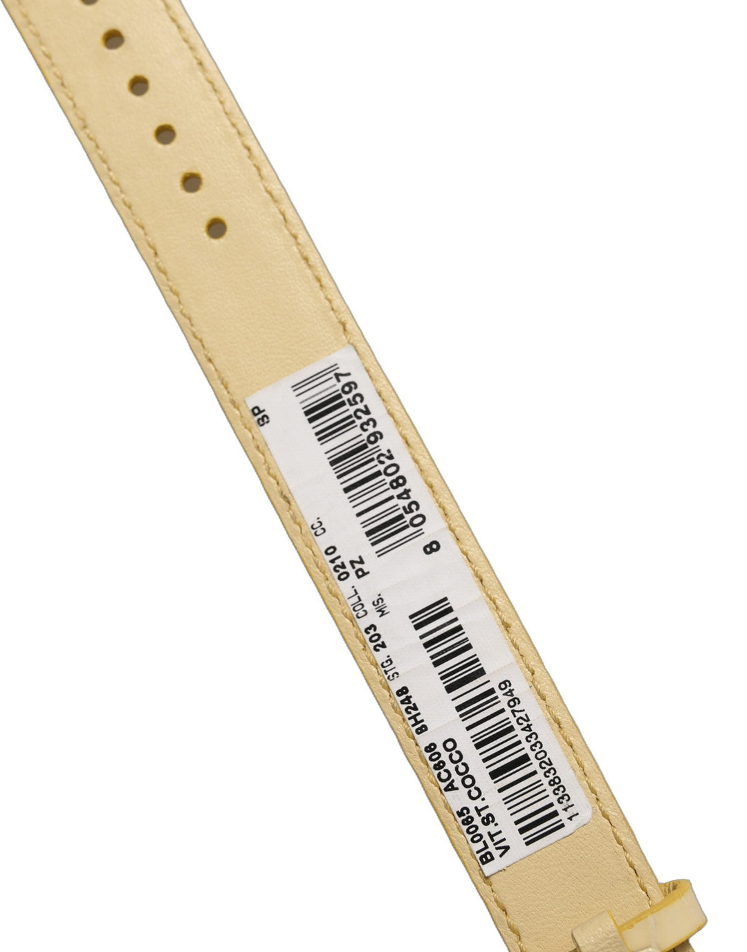 Women’s Dolce &amp; Gabbana Beige Embossed Leather Gold Buckle Belt Strap Bracelet